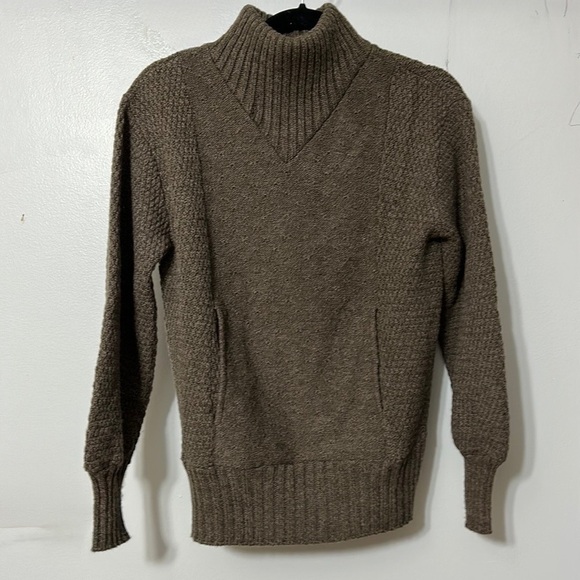 Vintage Givenchy Brown Wool Alpaca Blend Mock Neck Sweater size Small - Picture 1 of 5